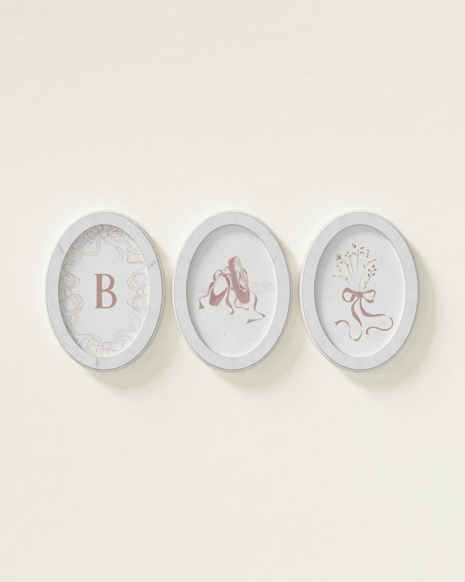 Ballet Slippers Personalized Oval Framed Wall Art Set - Image 2