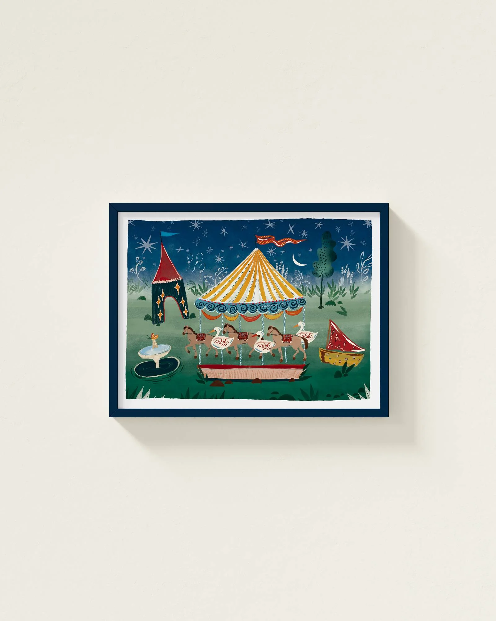 Carousel at Night Framed Wall Art - Image 4