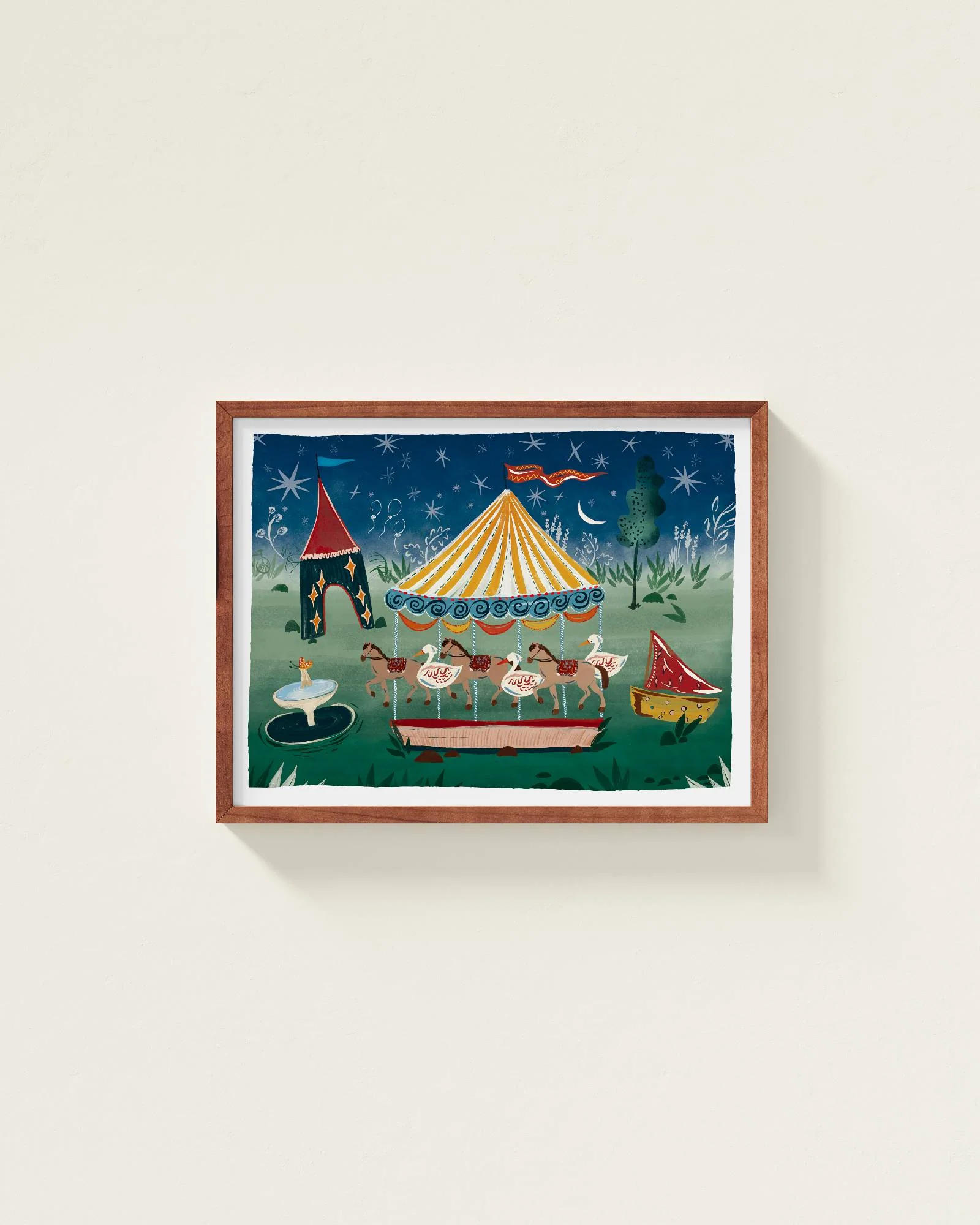 Carousel at Night Framed Wall Art - Image 6