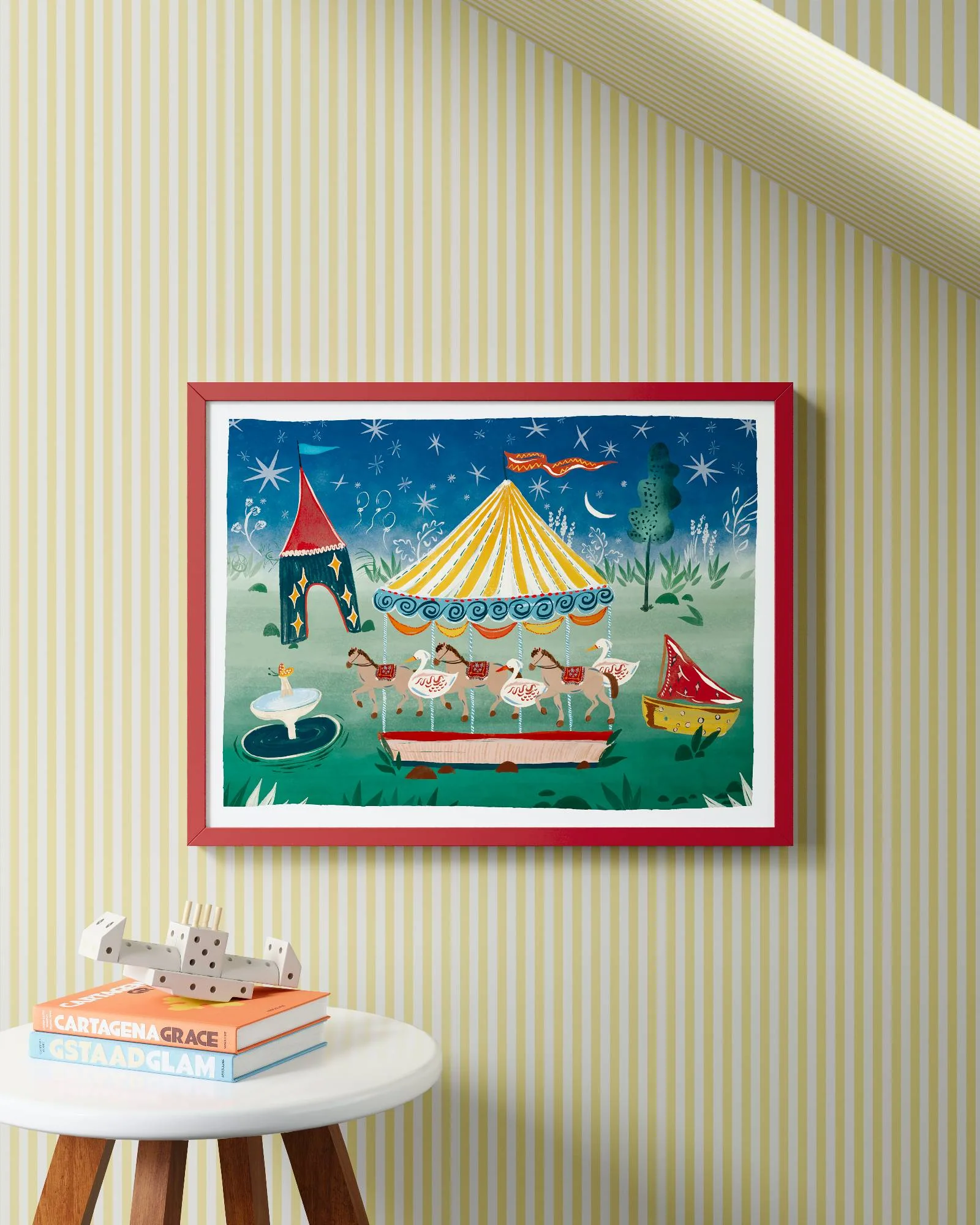 Carousel at Night Framed Wall Art - Image 7