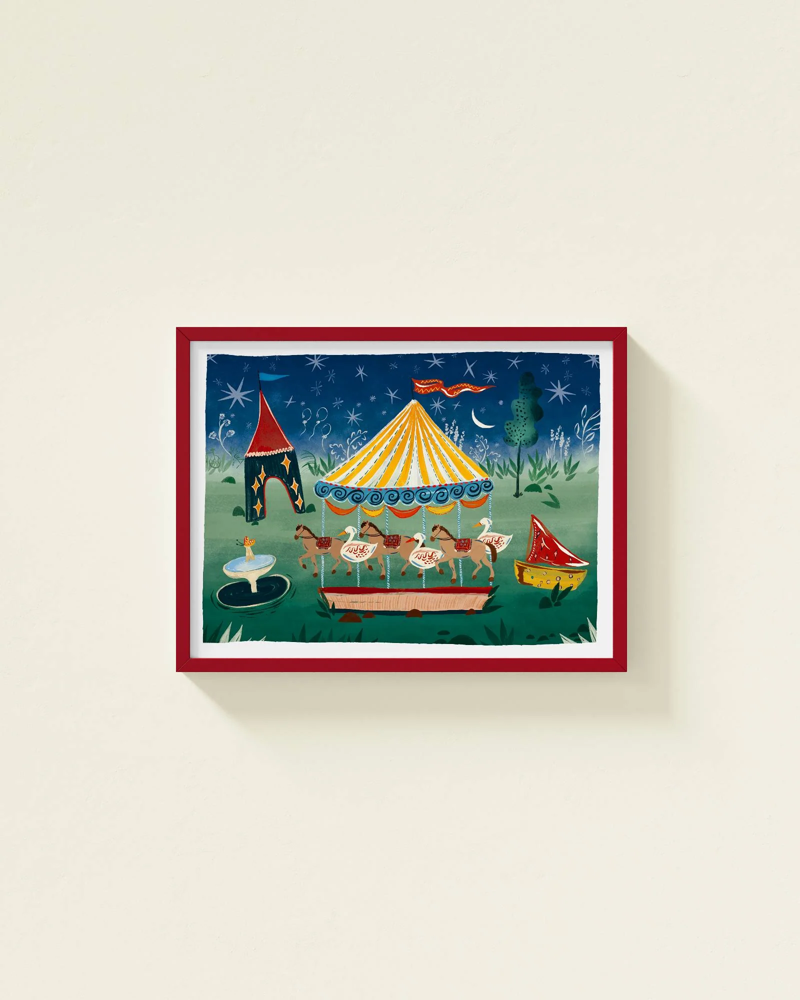 Carousel at Night Framed Wall Art - Image 8