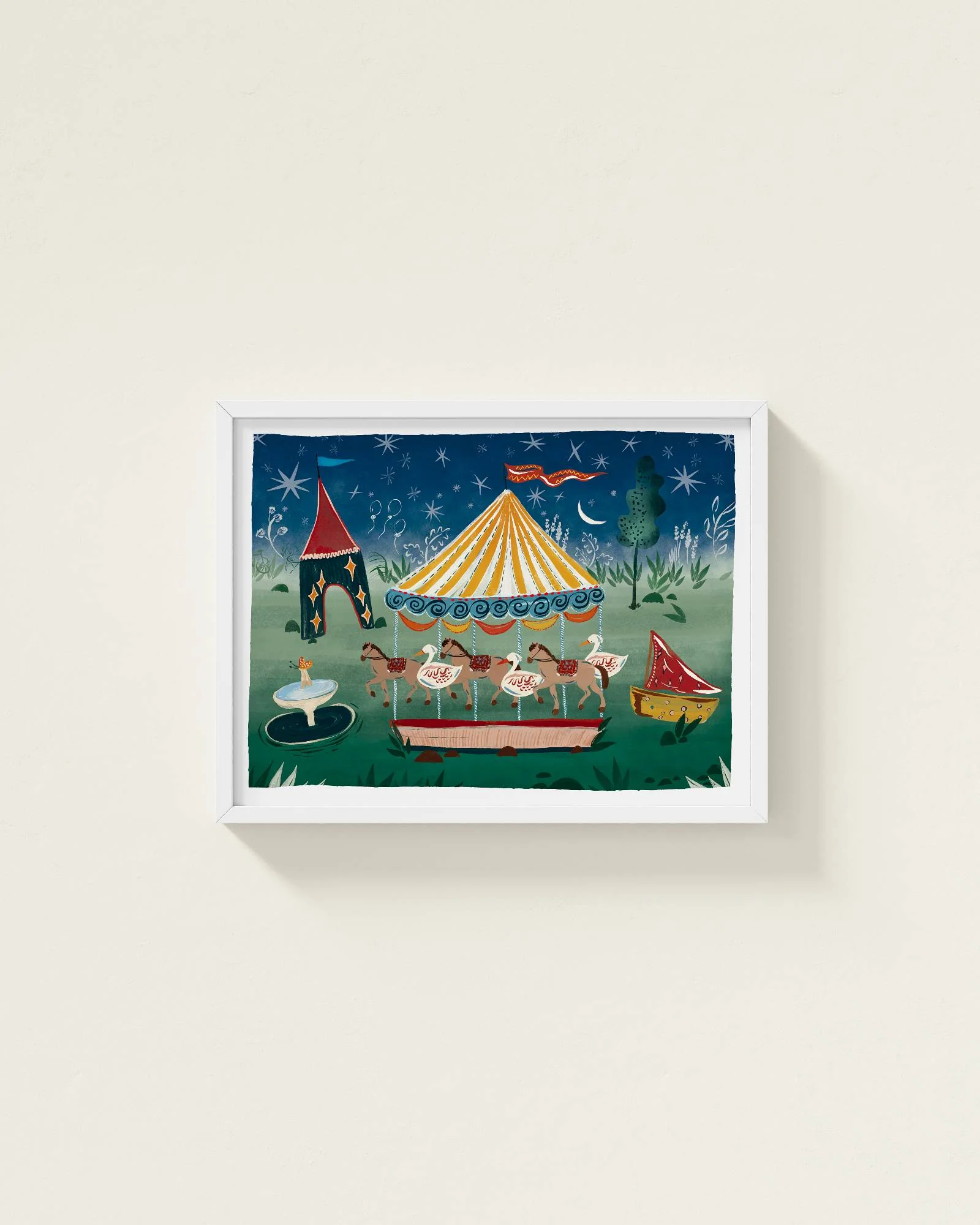 Carousel at Night Framed Wall Art - Image 9
