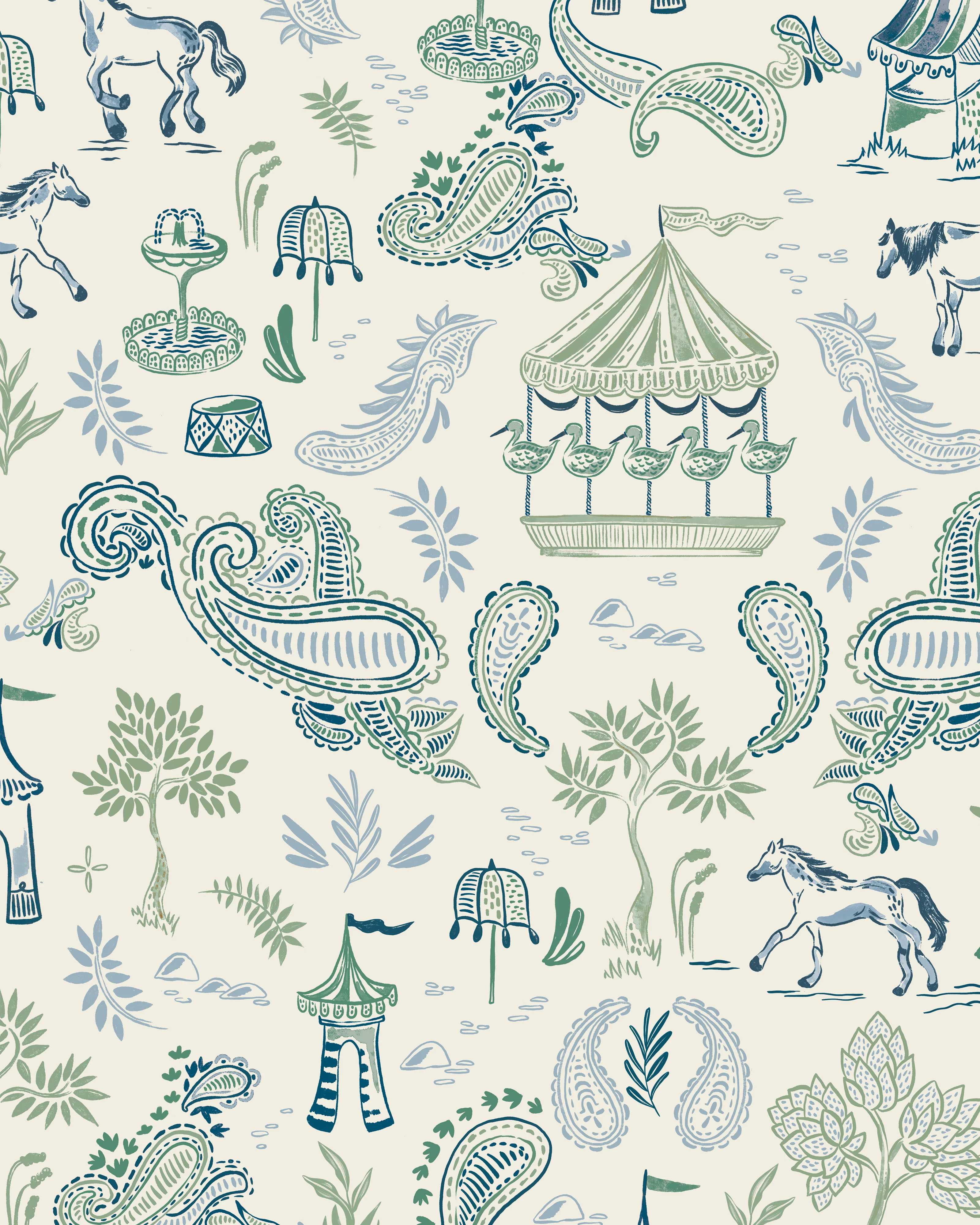 Paisley Circus Wallpaper Sample - Image 2