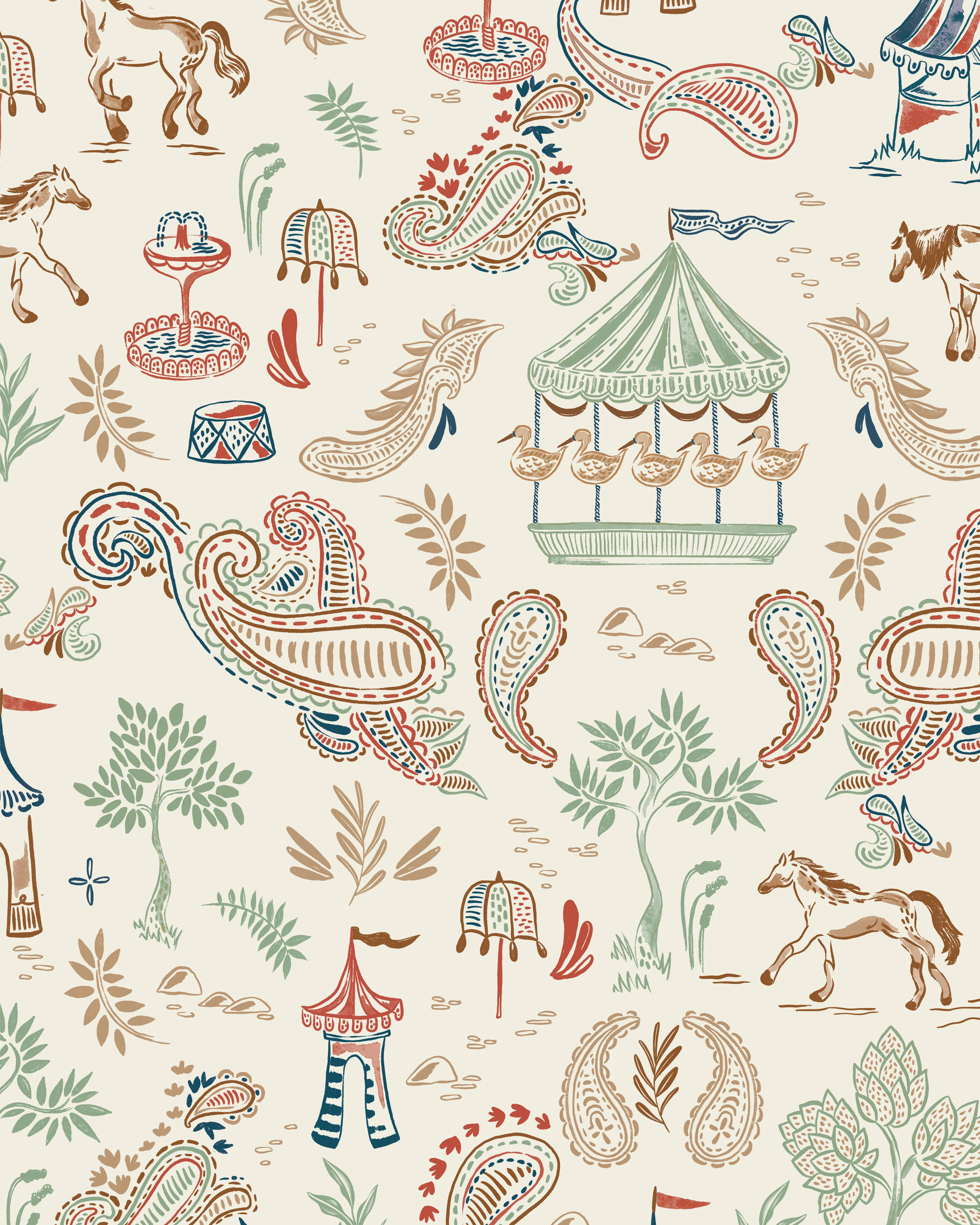 Paisley Circus Wallpaper Sample