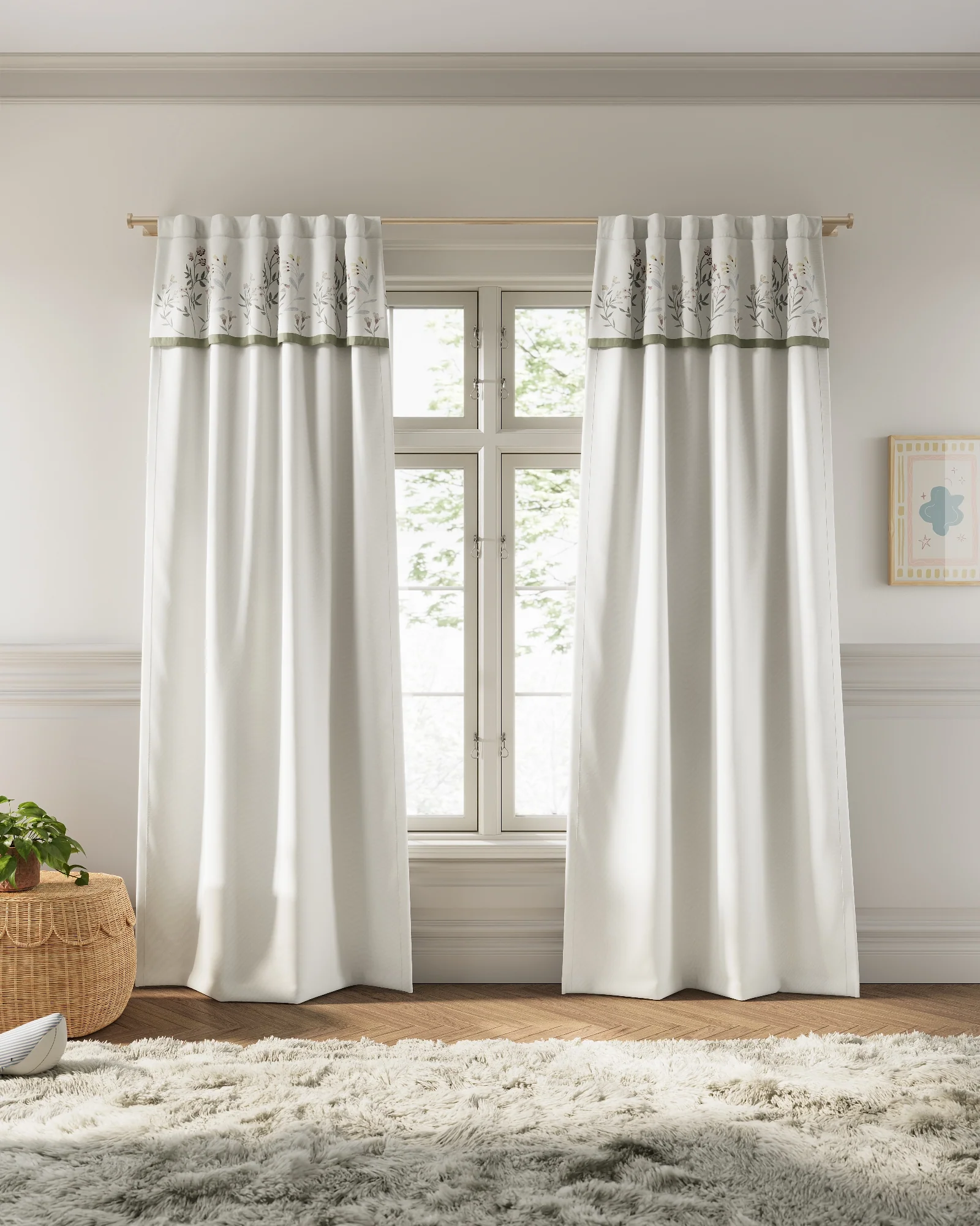 Garden Club Embroidered Blackout Curtain
