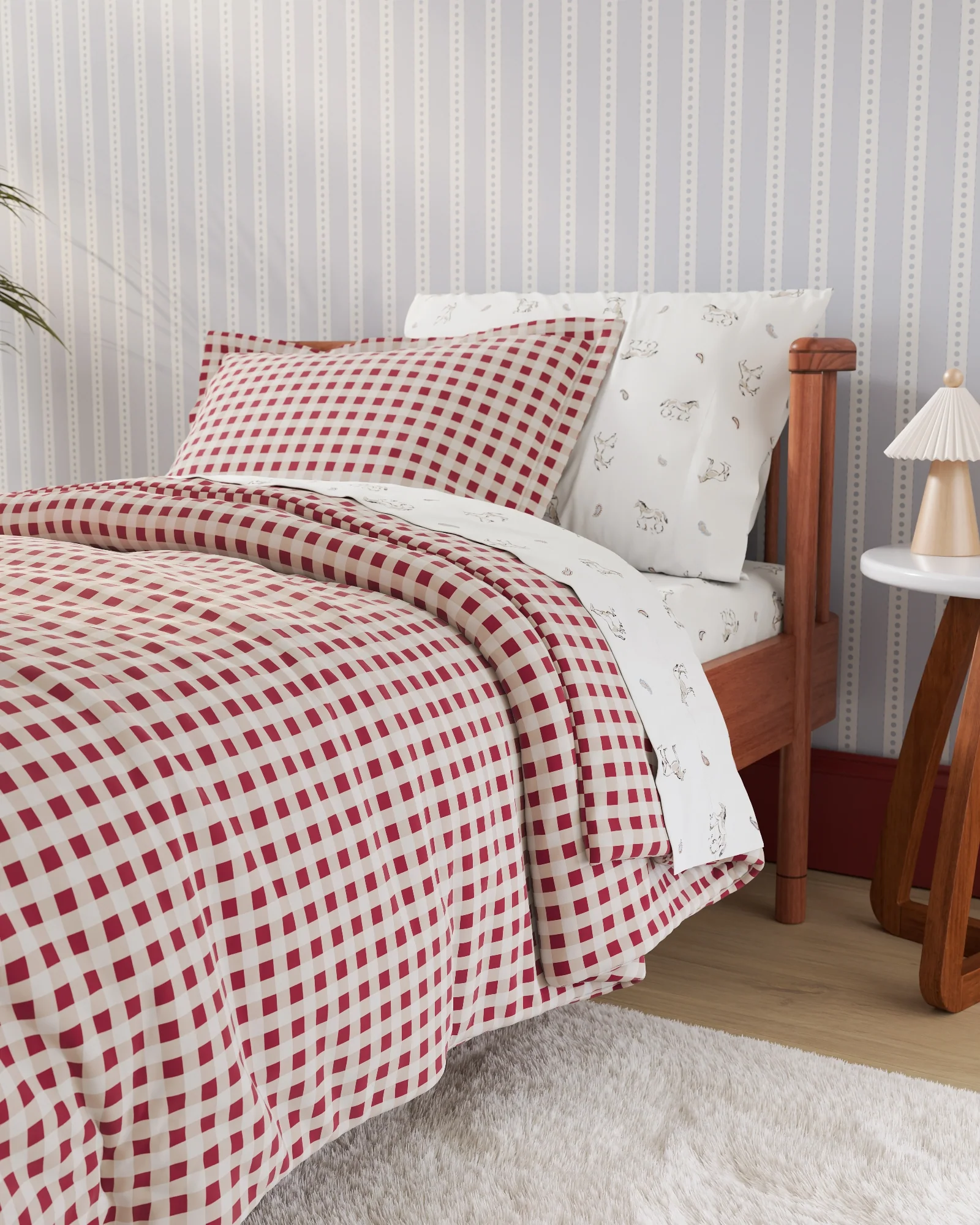 Gingham Twin Duvet Cover Set - Image 6