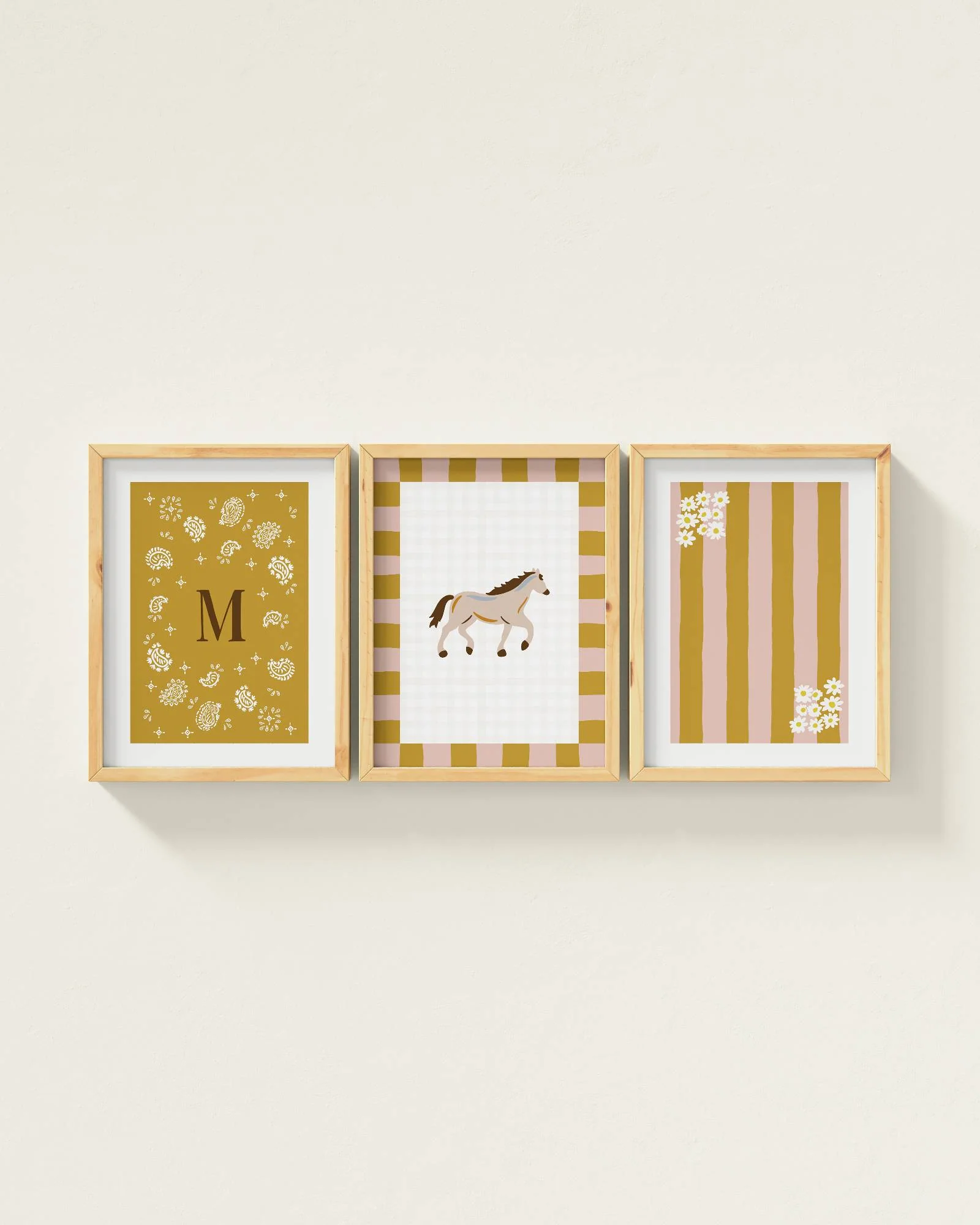 Palomino Horse Personalized Wall Art Set - Image 4