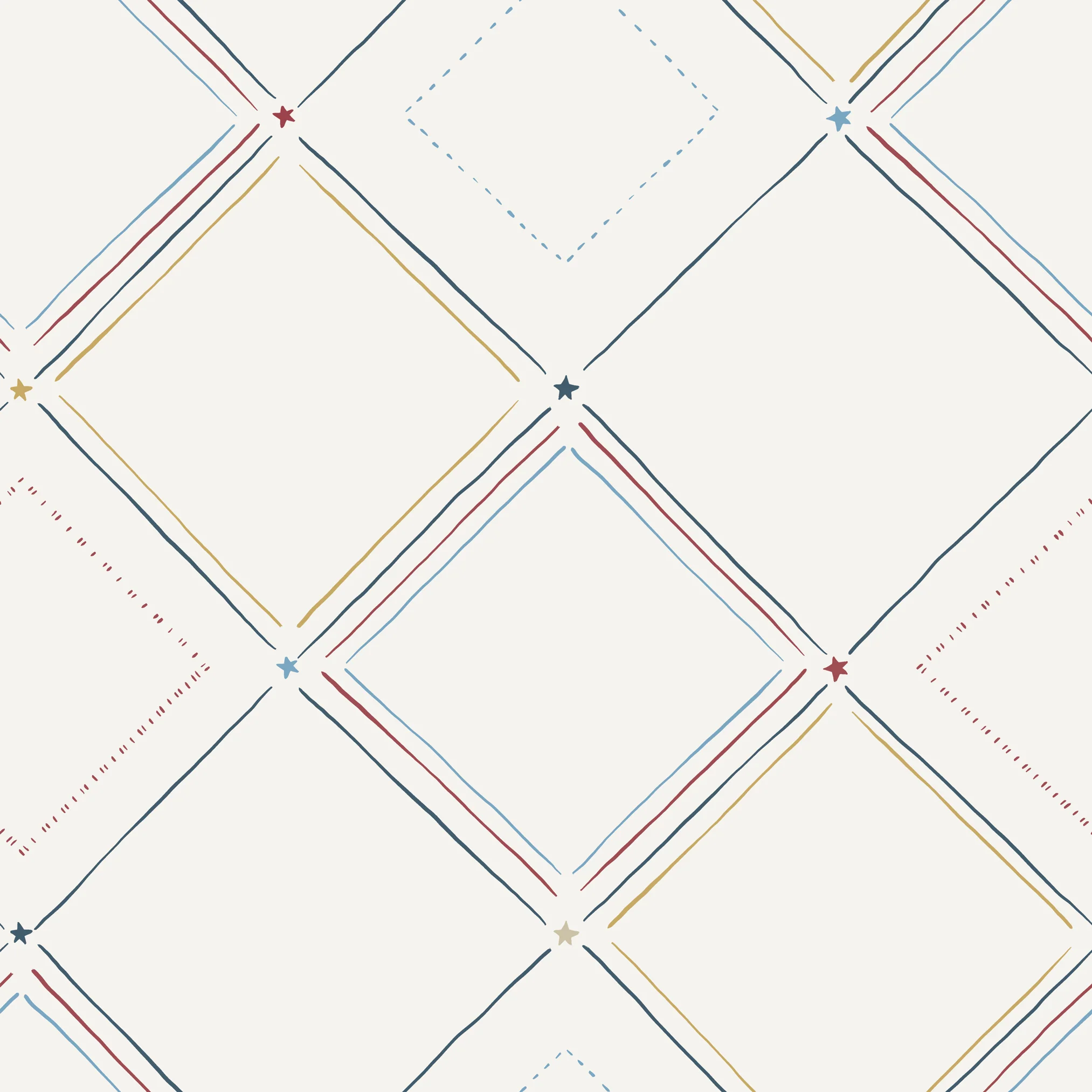 Quilted Stars Wallpaper Sample