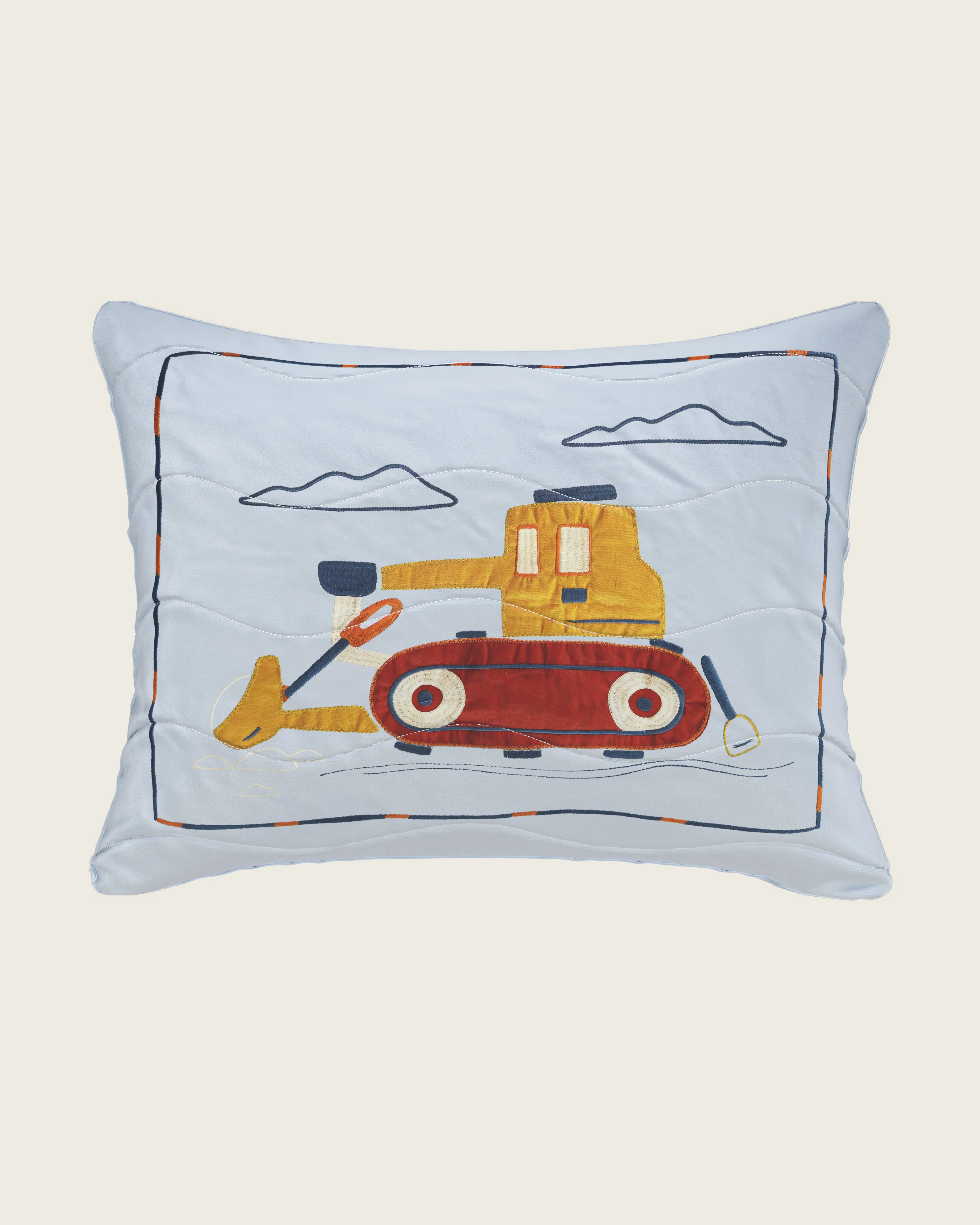 Road Work Embroidered Twin Sham
