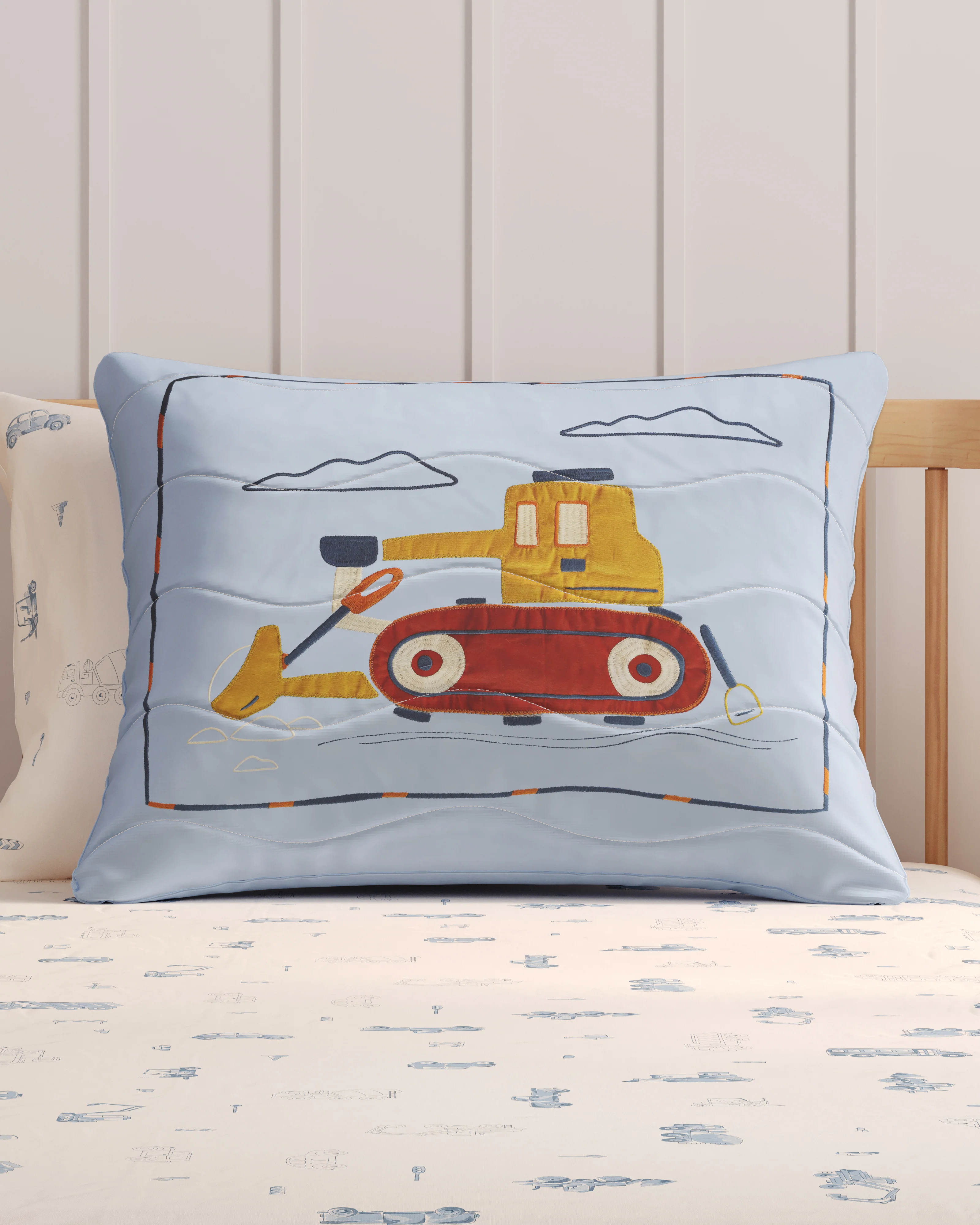 Road Work Embroidered Twin Sham - Image 3
