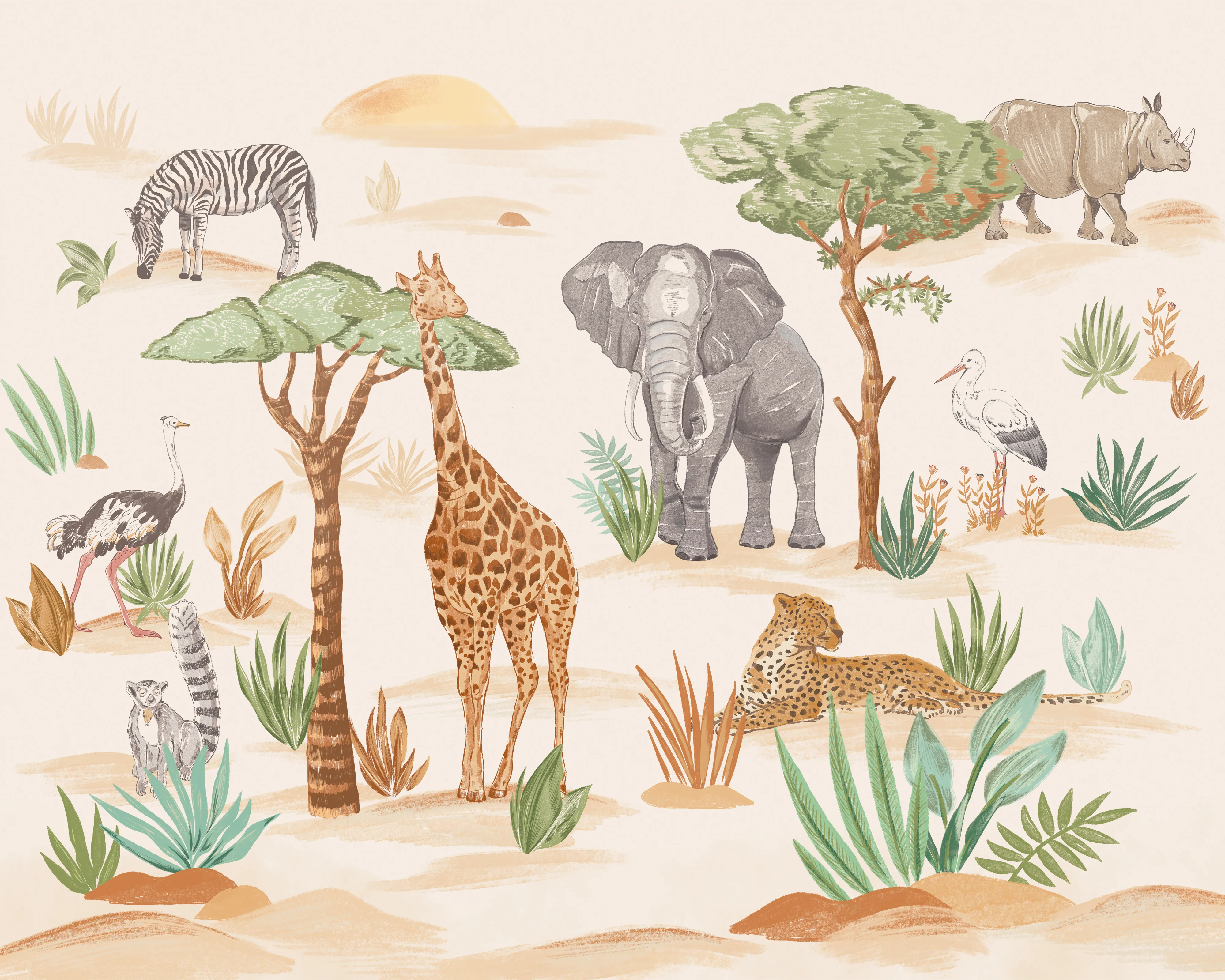 Wild Animals Mural Sample