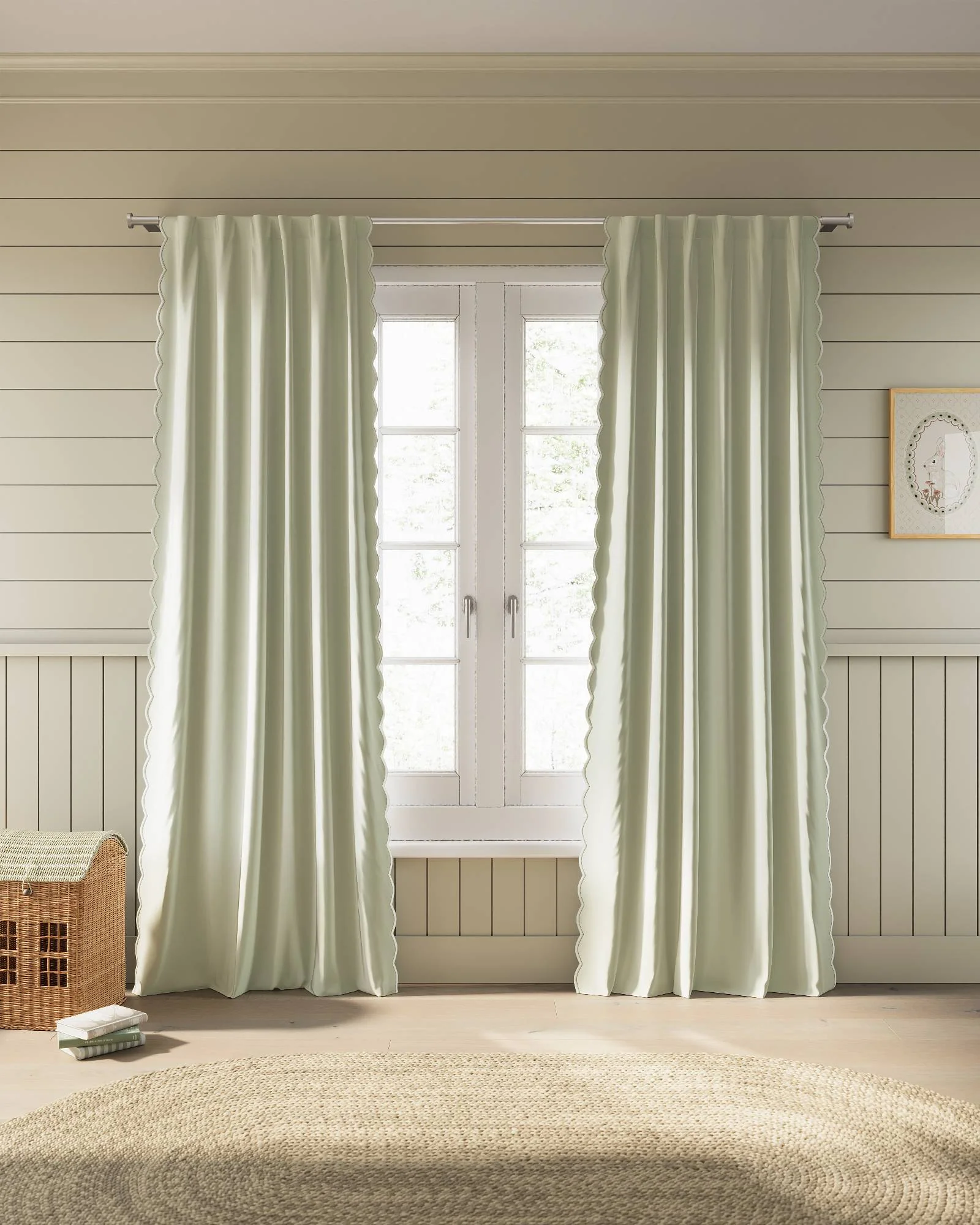 Scallop Embroidered Edge Blackout Curtain - Image 4