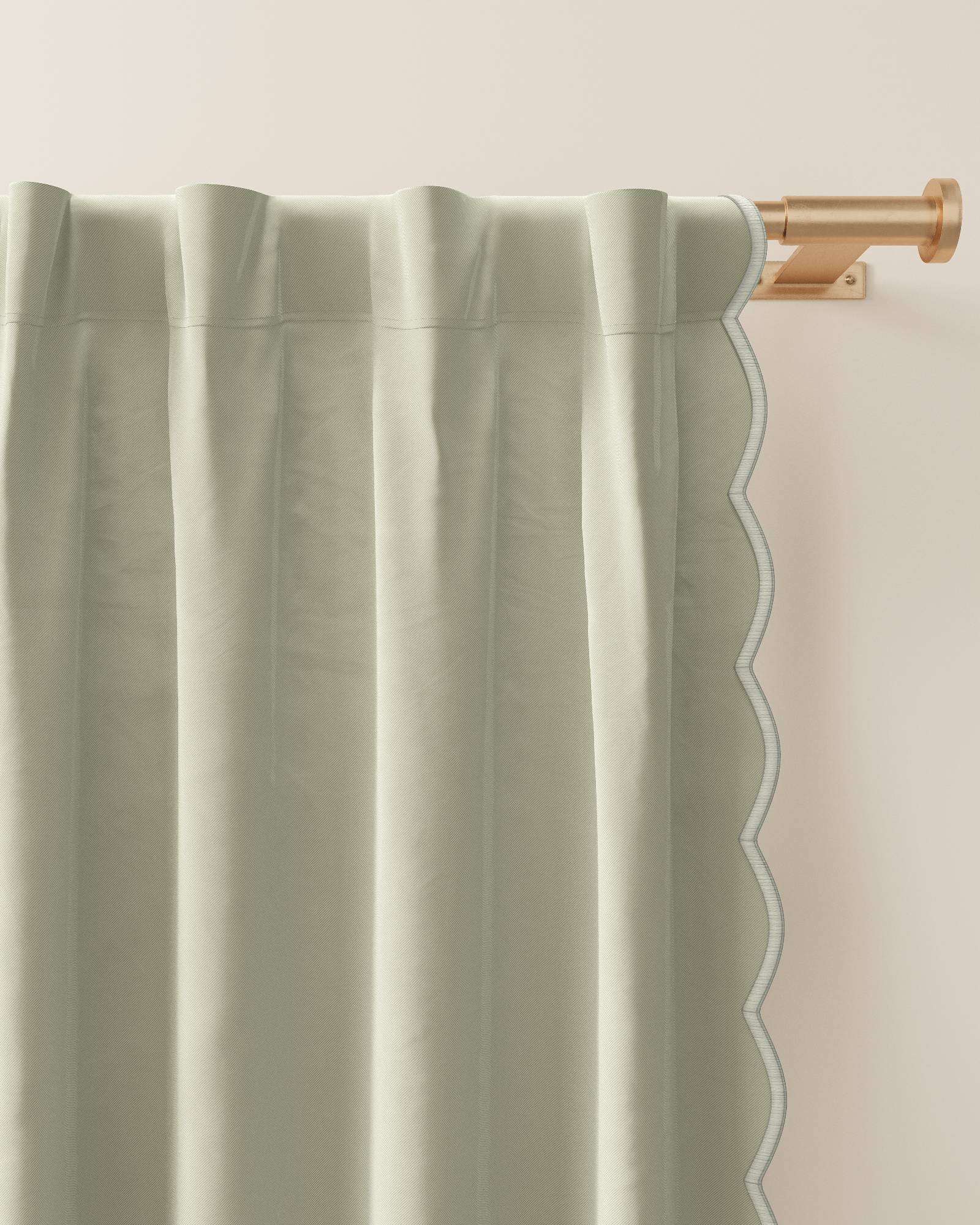 Scallop Embroidered Edge Blackout Curtain - Image 6