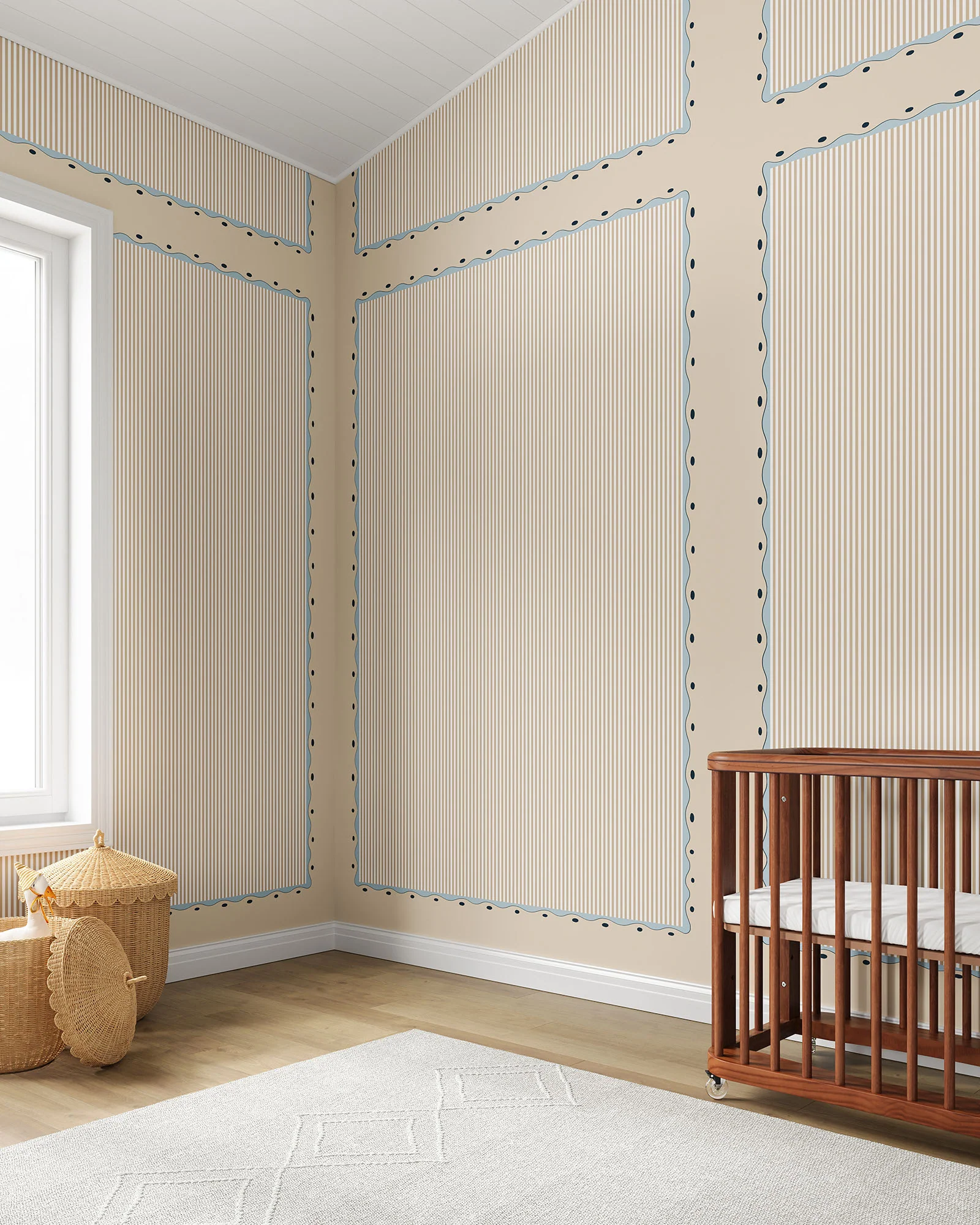 Scallop Stripe Wall Mural - Image 10