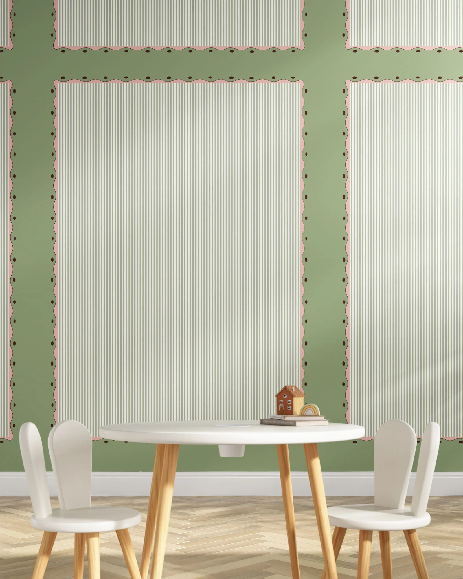 Scallop Stripe Wall Mural - Image 2