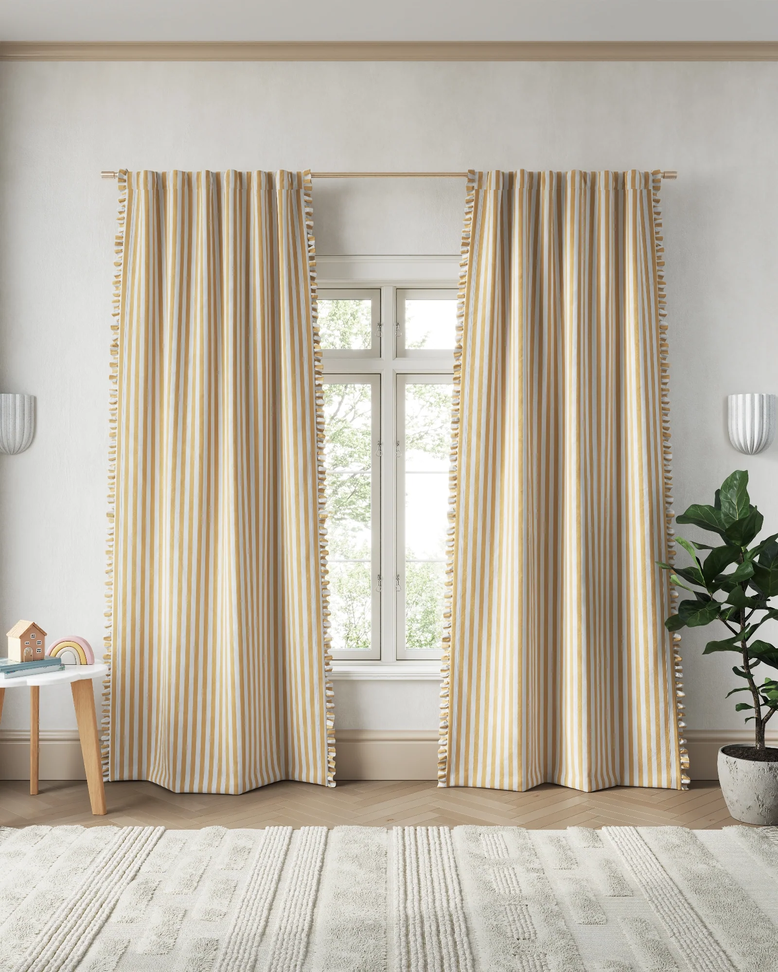 Striped Ruffle Blackout Curtain - Image 7