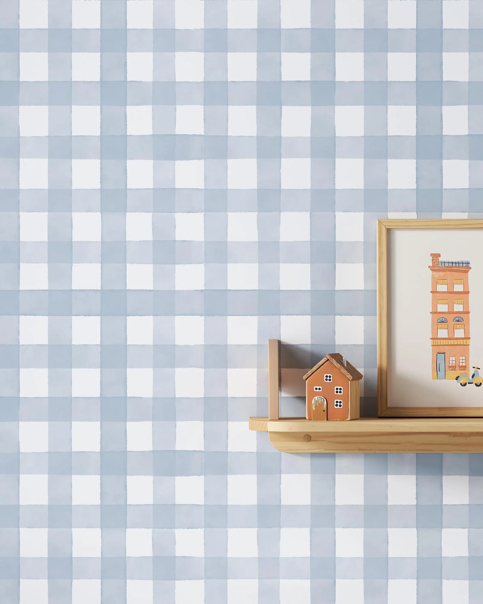 Watercolor Gingham Wallpaper - Image 13