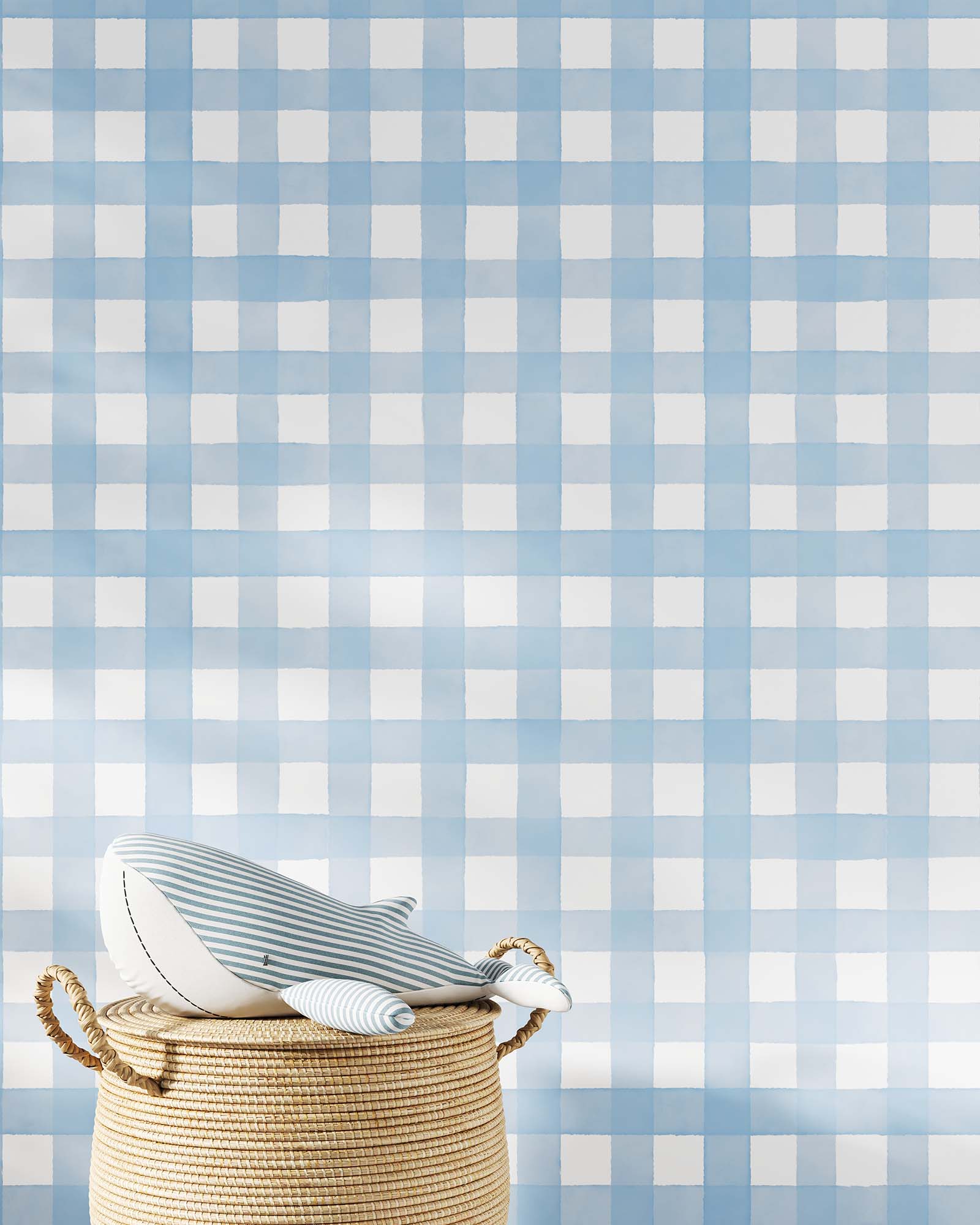 Watercolor Gingham Wallpaper - Image 4