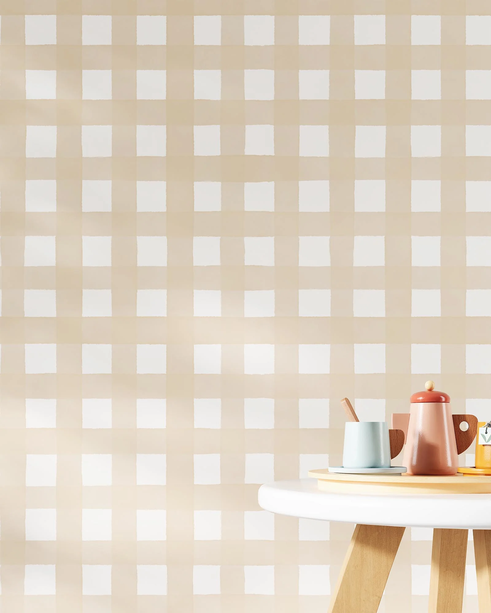 Watercolor Gingham Wallpaper - Image 6