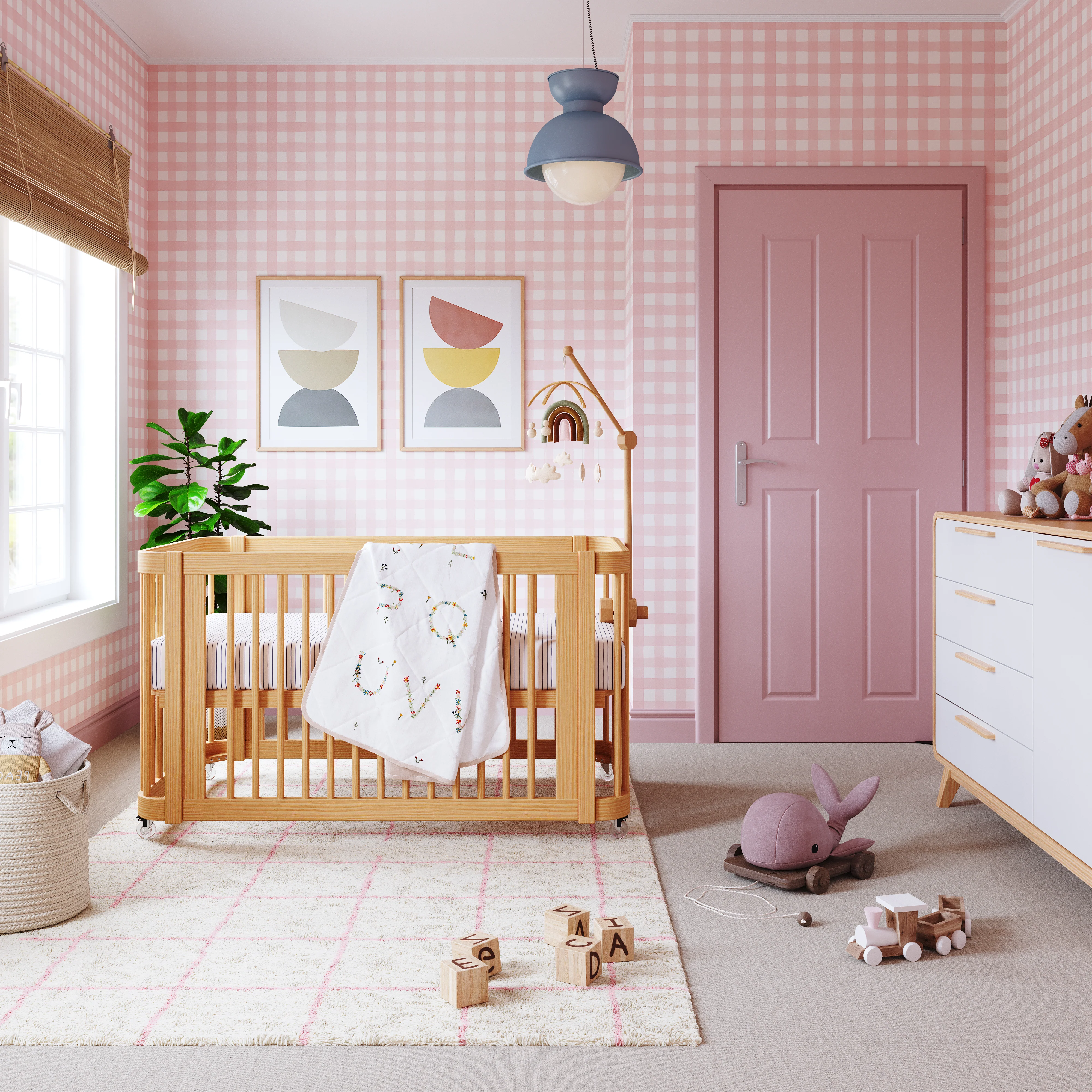 Watercolor Gingham Wallpaper - Image 9