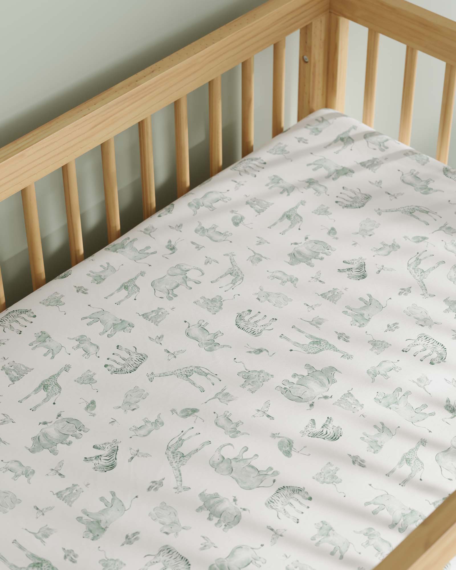 Watercolor Safari Crib Sheet Set - Image 6