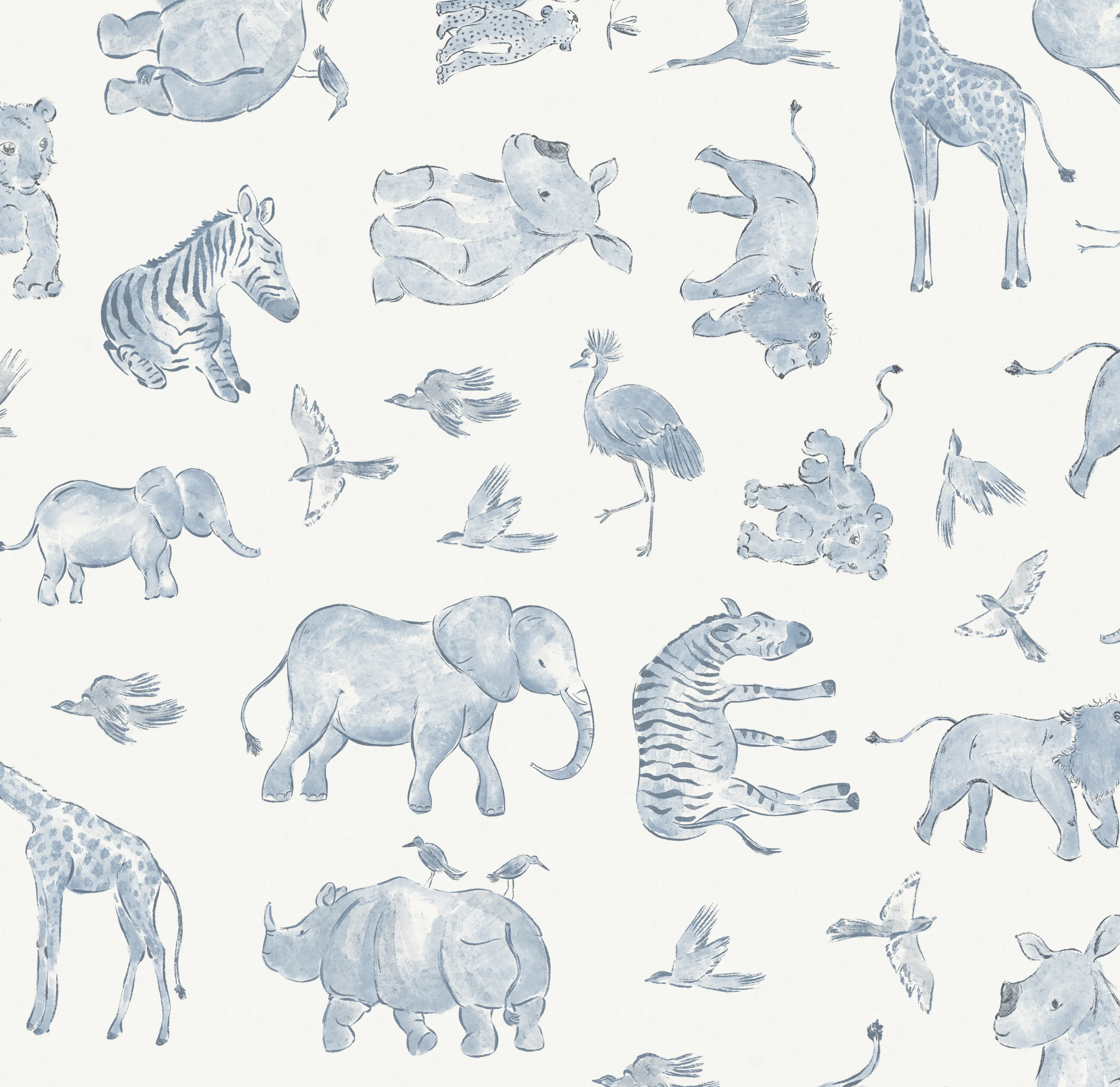 Watercolor Safari Wallpaper Sample - Image 2